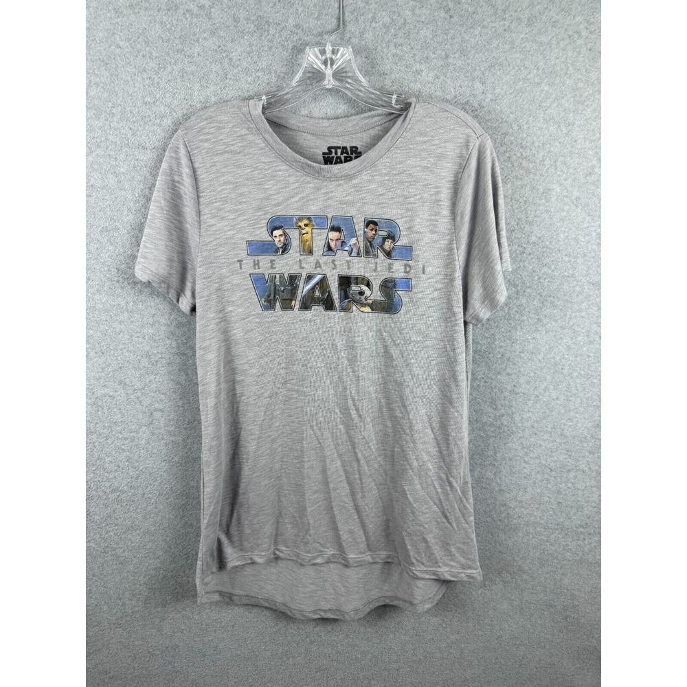Star Wars The Last Jedi Shirt‎ Women's XL Gray Short Sleeve Tee Nerd Space